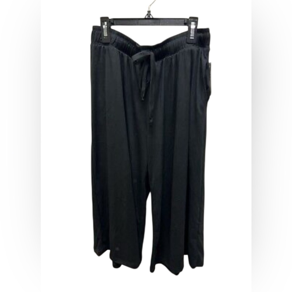 NNW White Birch Black Wide Legged Capri Pants 1X - Picture 1 of 6
